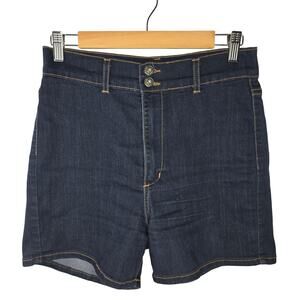 Angry Rabbit Dark Wash High-Waist Blue Denim Jean Shorts Size 30